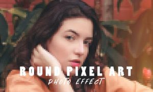 Round pixel art photo effect