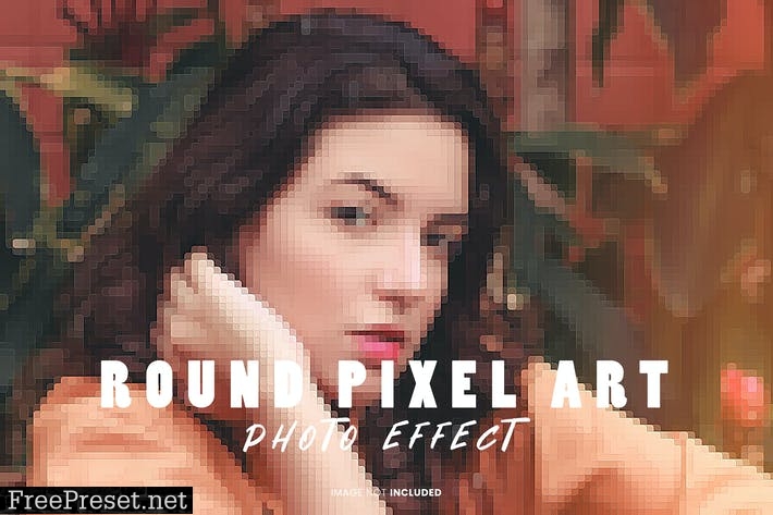 Round pixel art photo effect