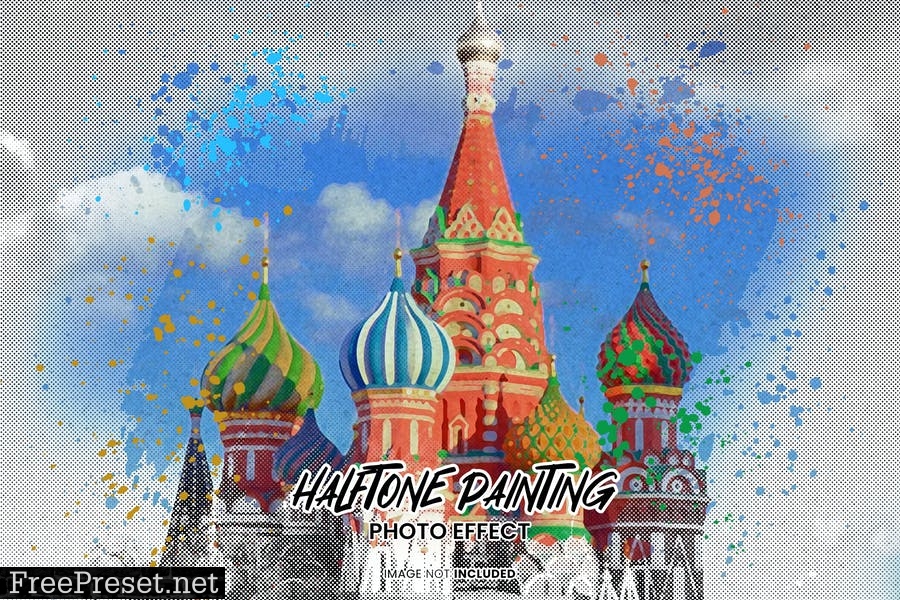 Painting halftone photo effect