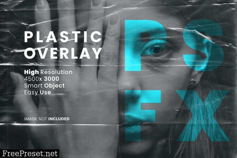 Plastic overlay photo effect realistic
