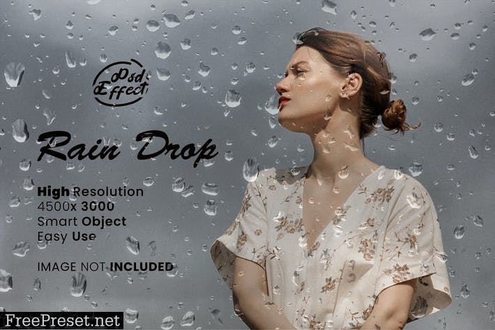 Raindrop photo effect psd