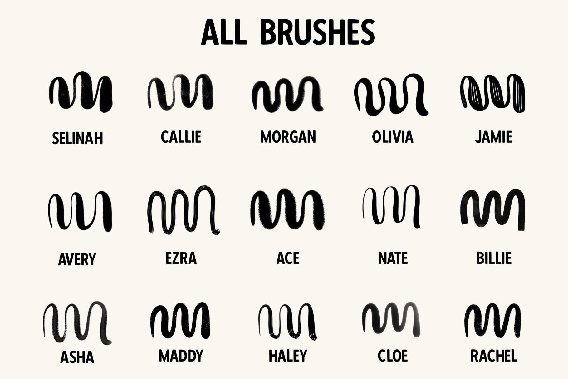 15 lettering brushes | set NO.2 7078762