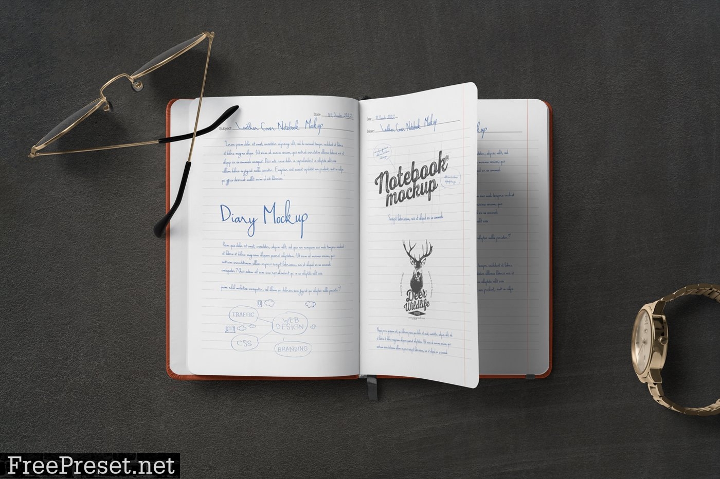 A5 Leather Notebook Mockups 7265245