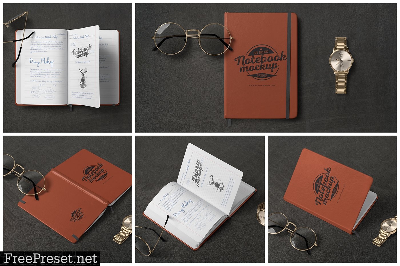 A5 Leather Notebook Mockups 7265245