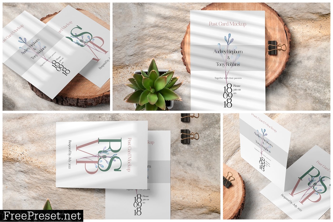 A5 Portrait Postcard Mockups 7287011