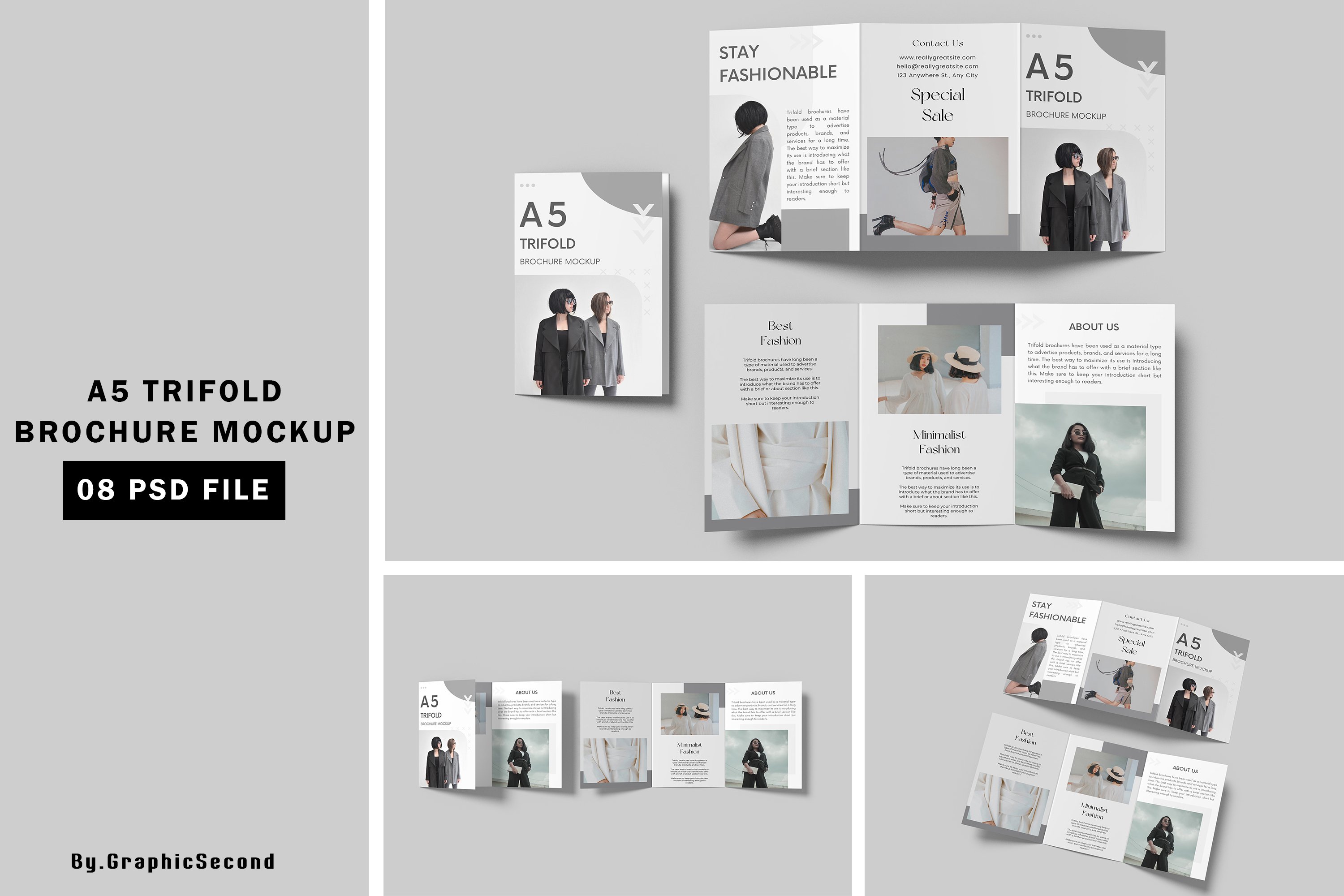 A5 Trifold Brochure Mockup 7308507