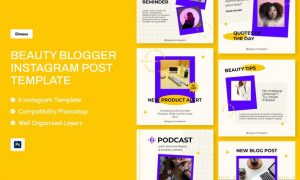 Beauty Blogger Instagram Post Template SS7GVDY