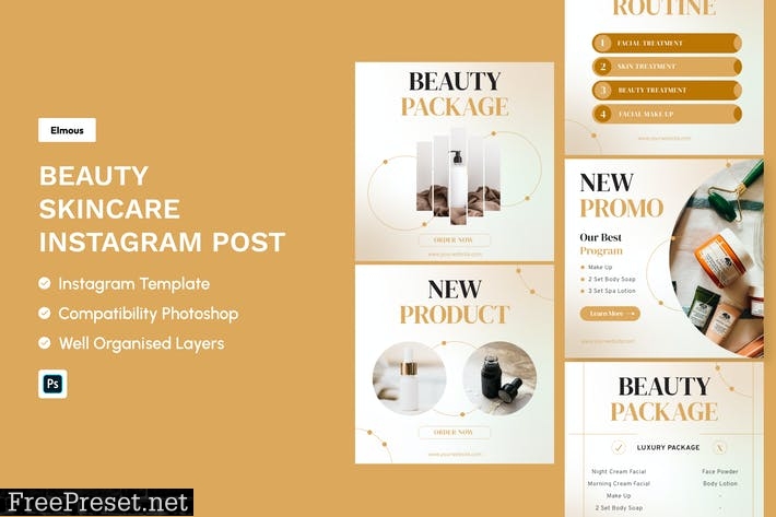 Beauty Skincare Instagram Post Template MUFCSGF