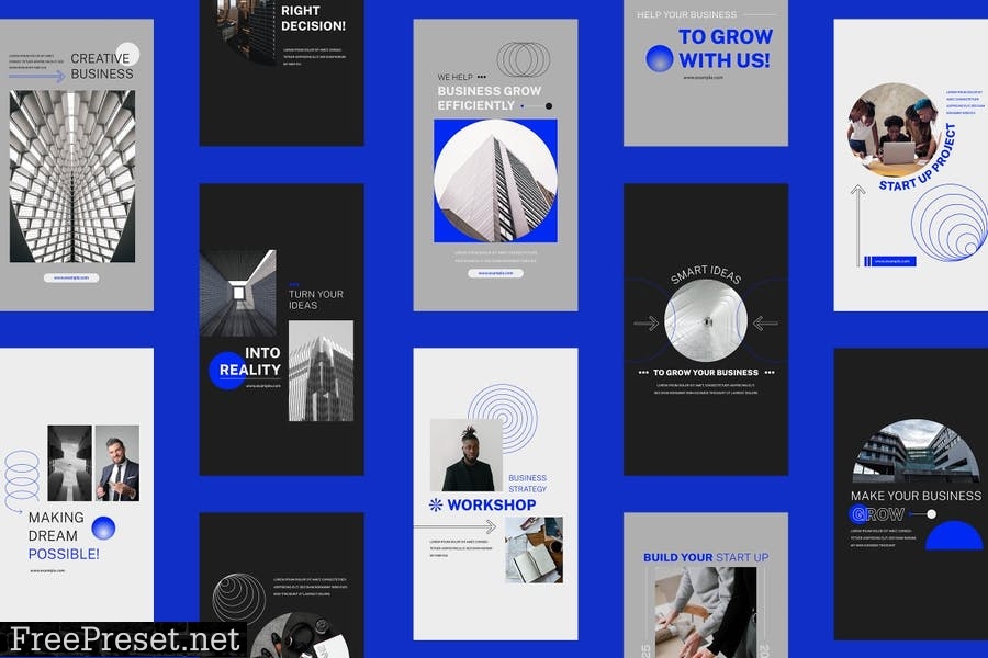 Blue Modern Business Startup Instagram Set 6WPVY95