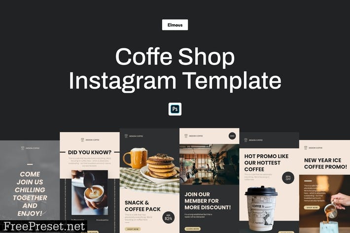 Coffee Shop Instagram Stories Template QLG6S7P
