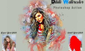 Dilute Watercolor Photoshop Action 7012878