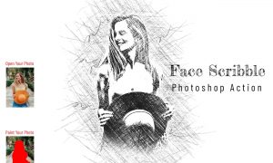 Face Scribble Photoshop Action 6902548