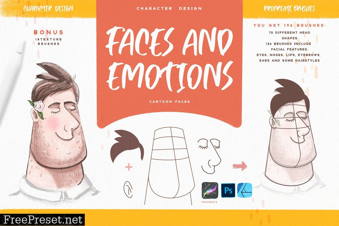 Faces & Emotions Procreate Brush 4489755
