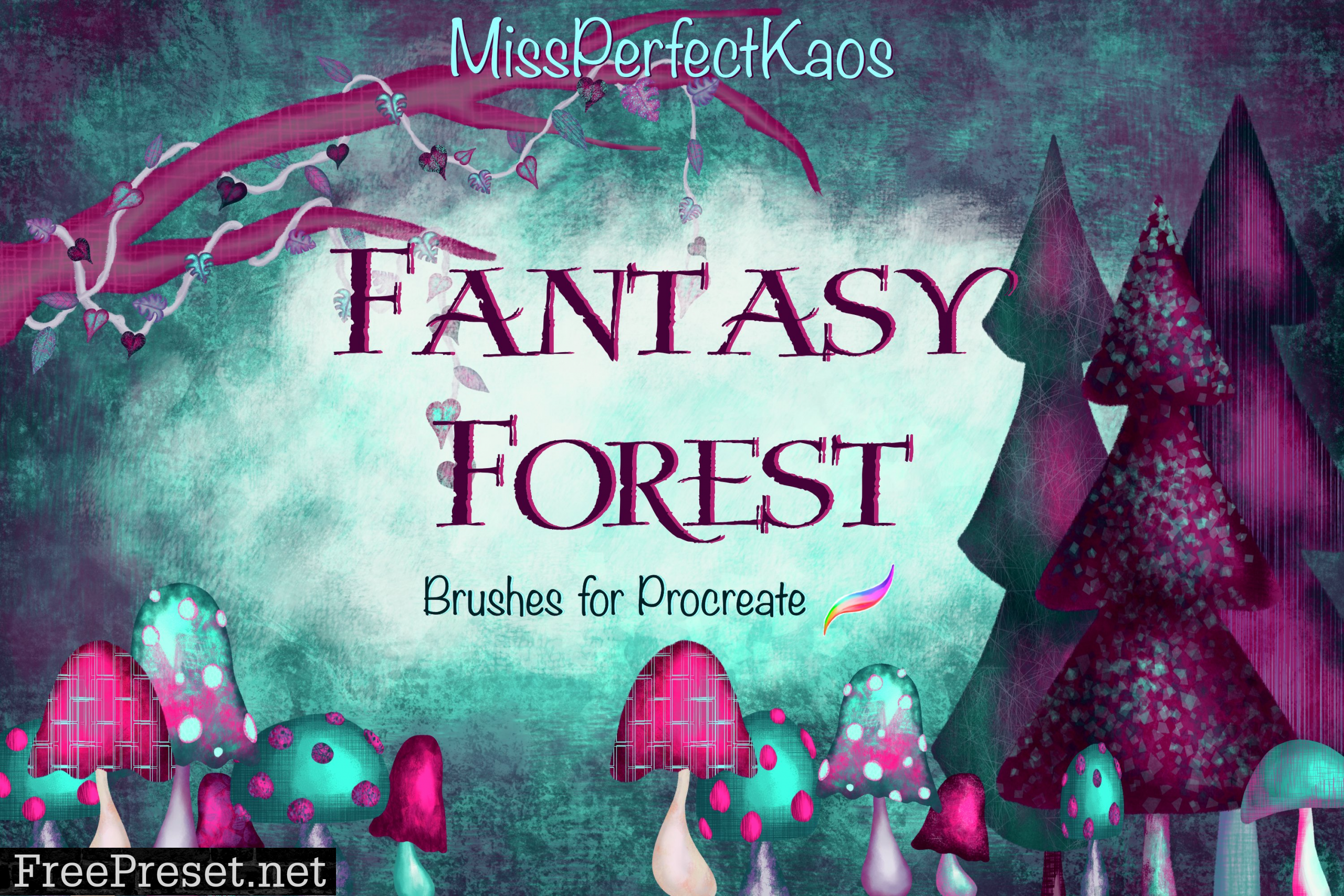 Fantasy Forest-98 Procreate Brushes 7209601