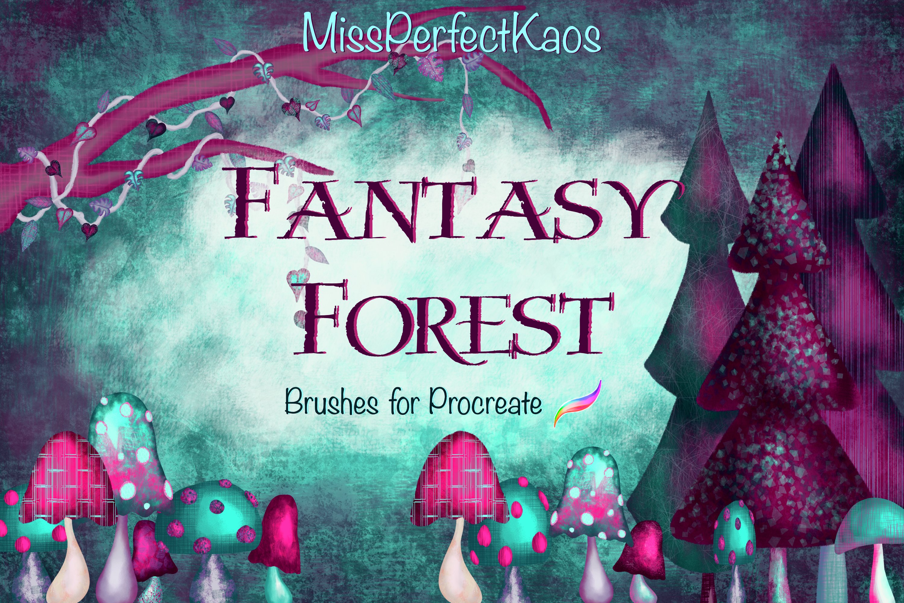 Fantasy Forest-98 Procreate Brushes 7209601