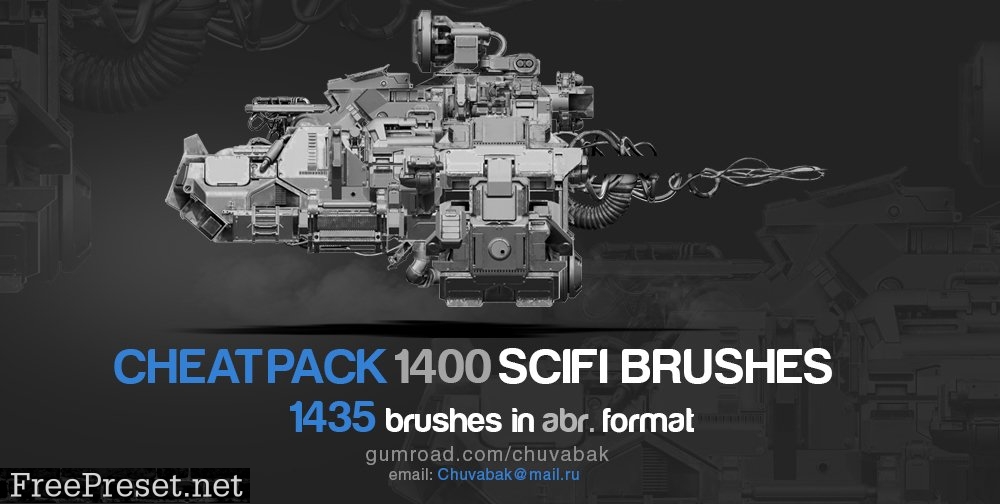 Gumroad - 1400 Sci-Fi Brushes Photoshop - Oleg Vdovenko