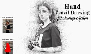Hand Pencil Drawing PS Action 7005750