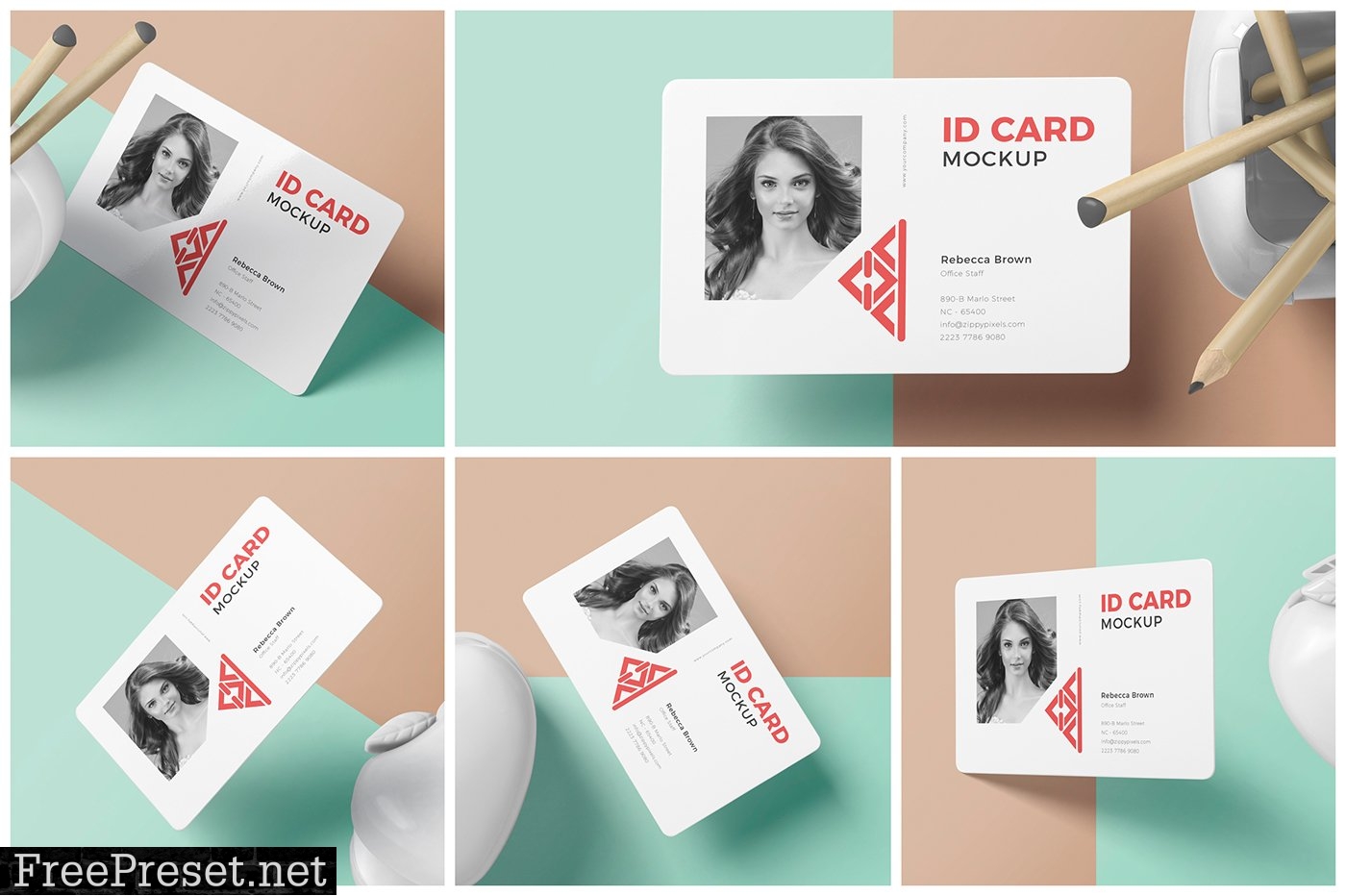 Horizontal ID Card Mockups 7284253