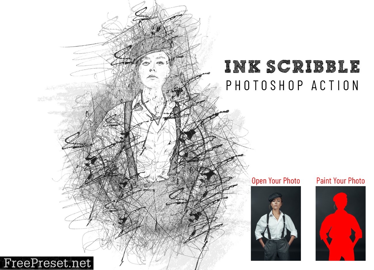 Ink Scribble Photoshop Action 6996611