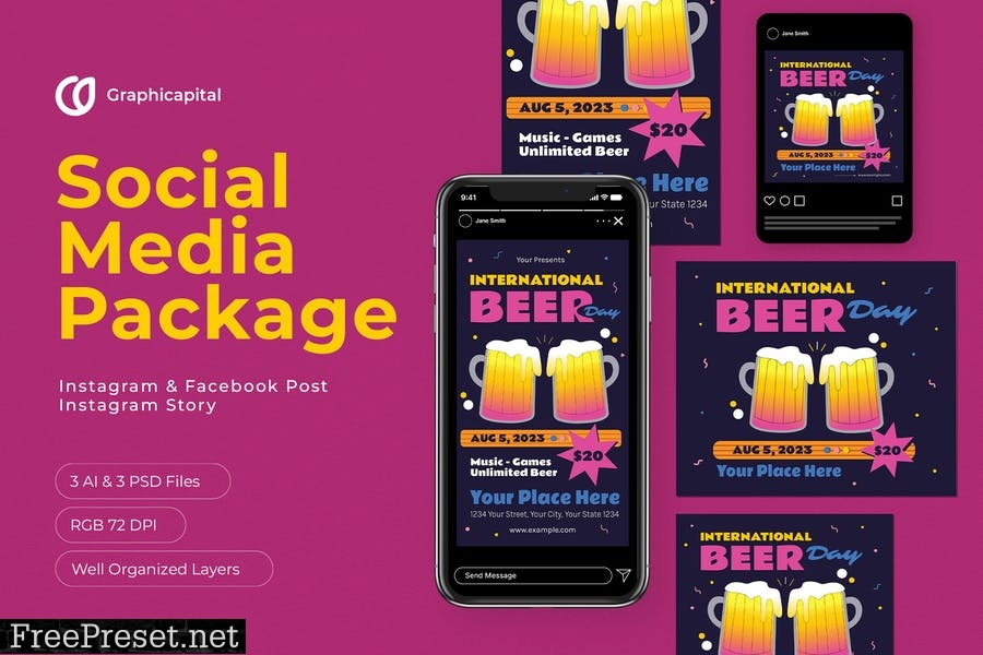 International Beer Day Social Media Package JU677WS