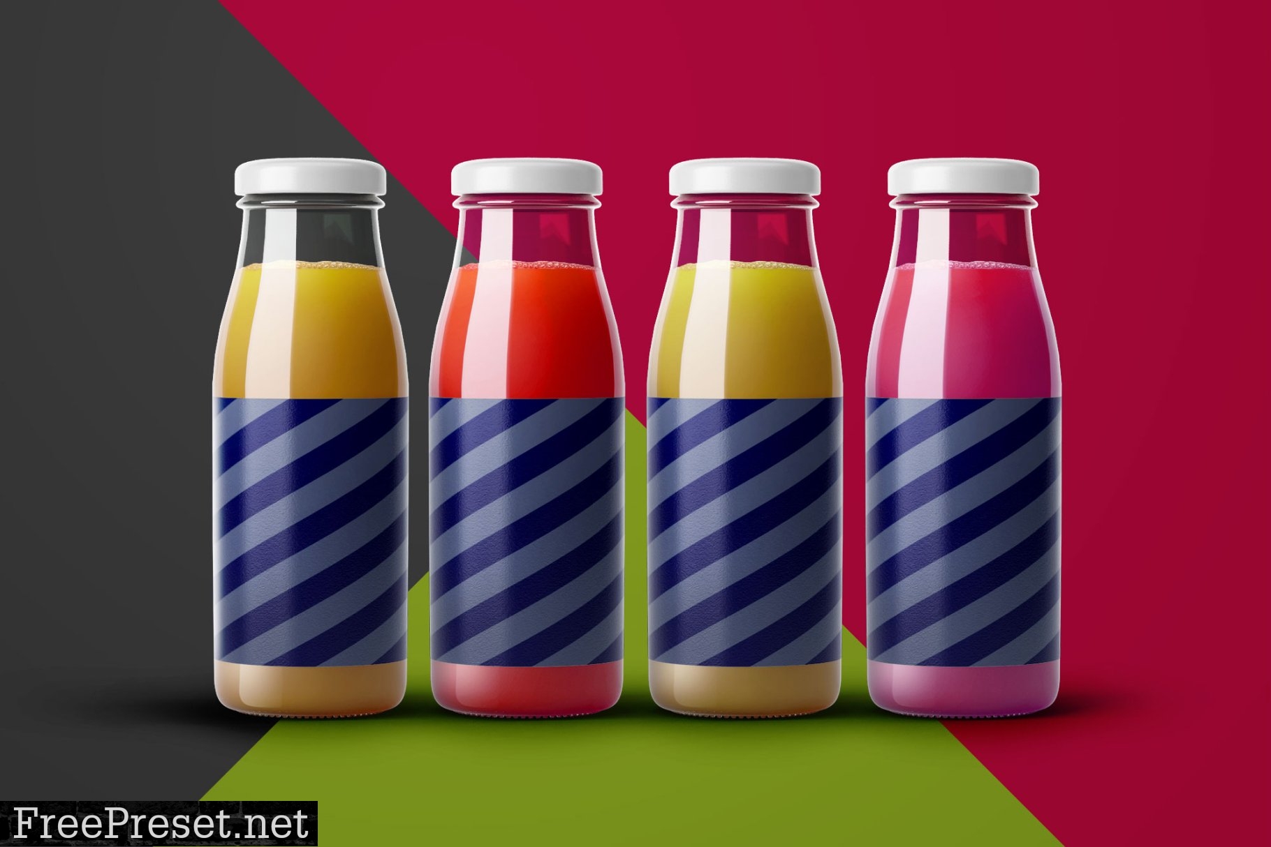 Juice Bottle Packaging Mockup - 3 Views 7345179