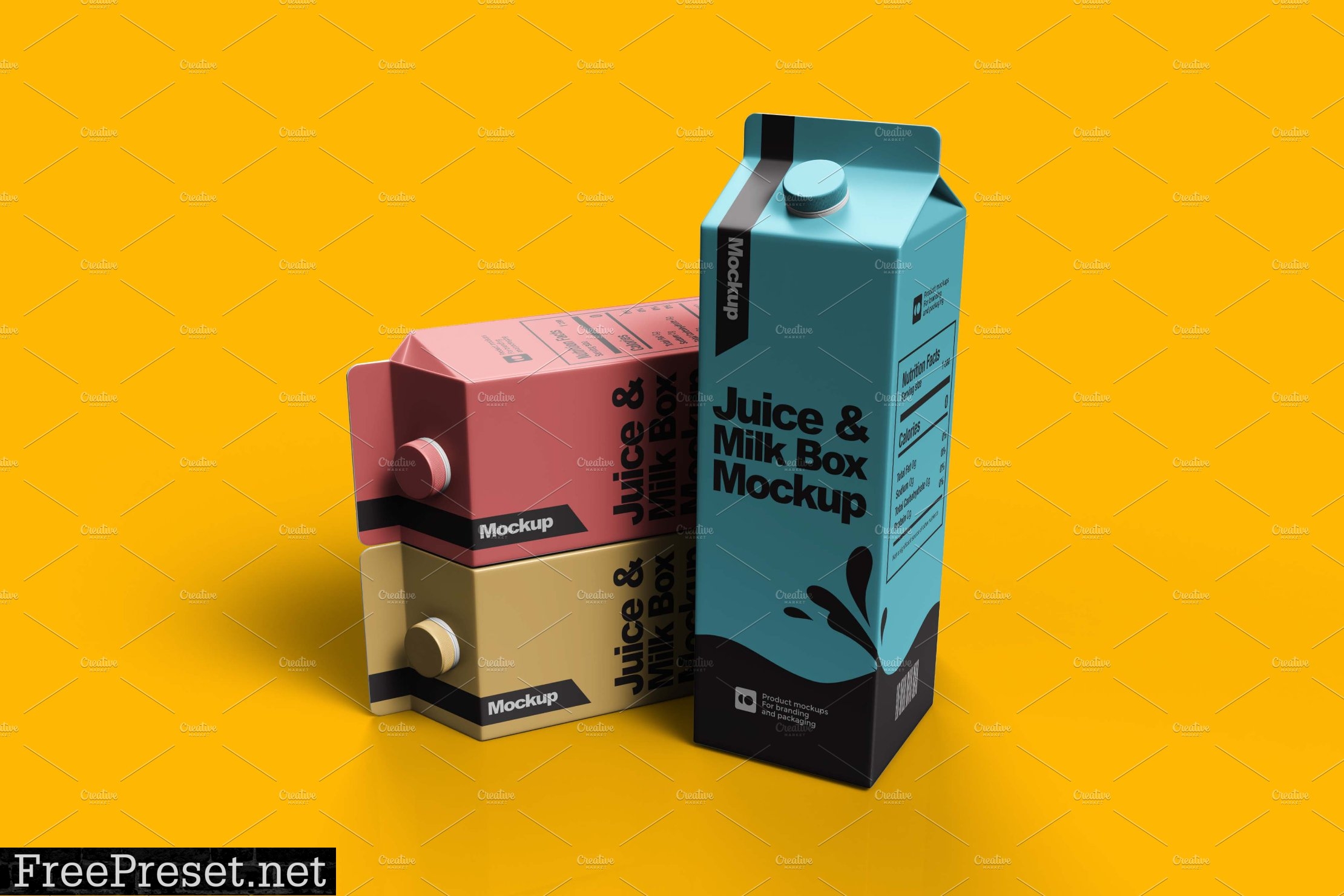 Juice & Milk Box Mockup 7241250