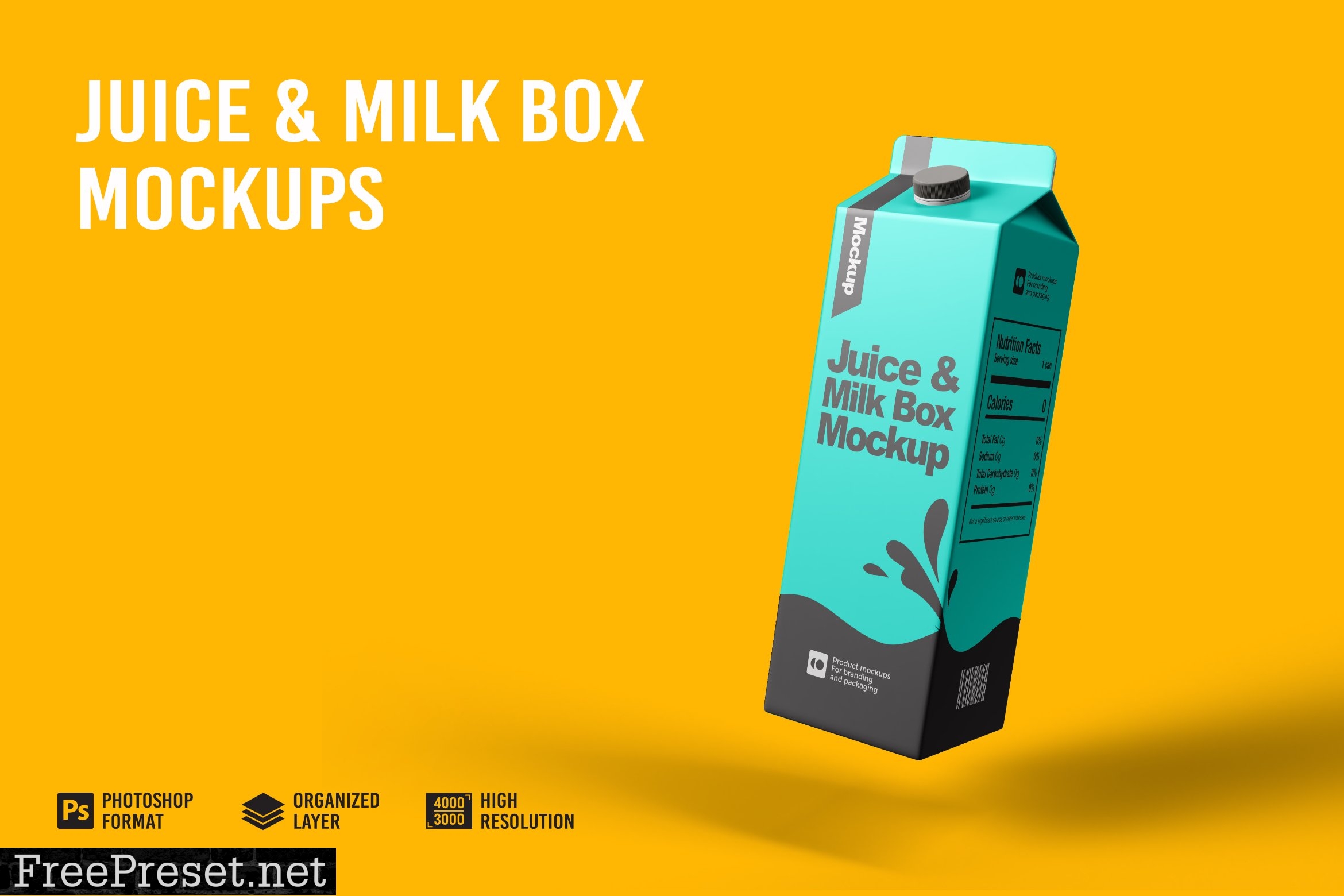 Juice & Milk Box Mockup 7241250