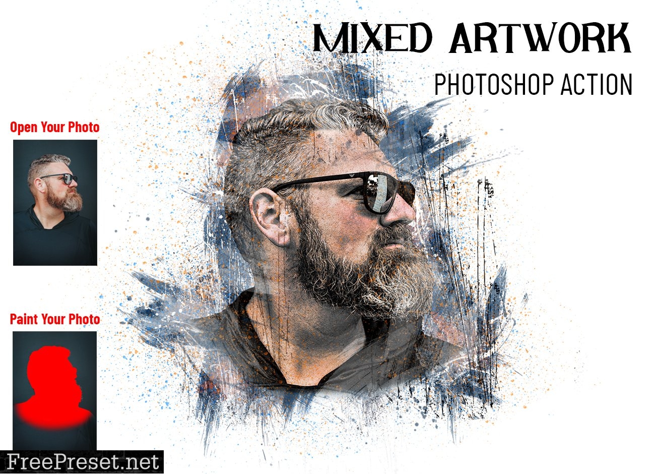 Mixed Artwork Photoshop Action 6876467