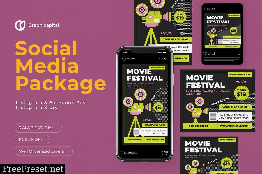 Movie Festival Social Media Package 2FWE6LA