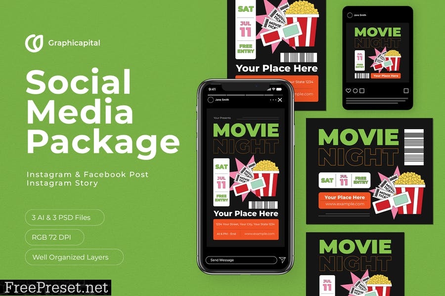 Movie Night Social Media Package QW72GZY