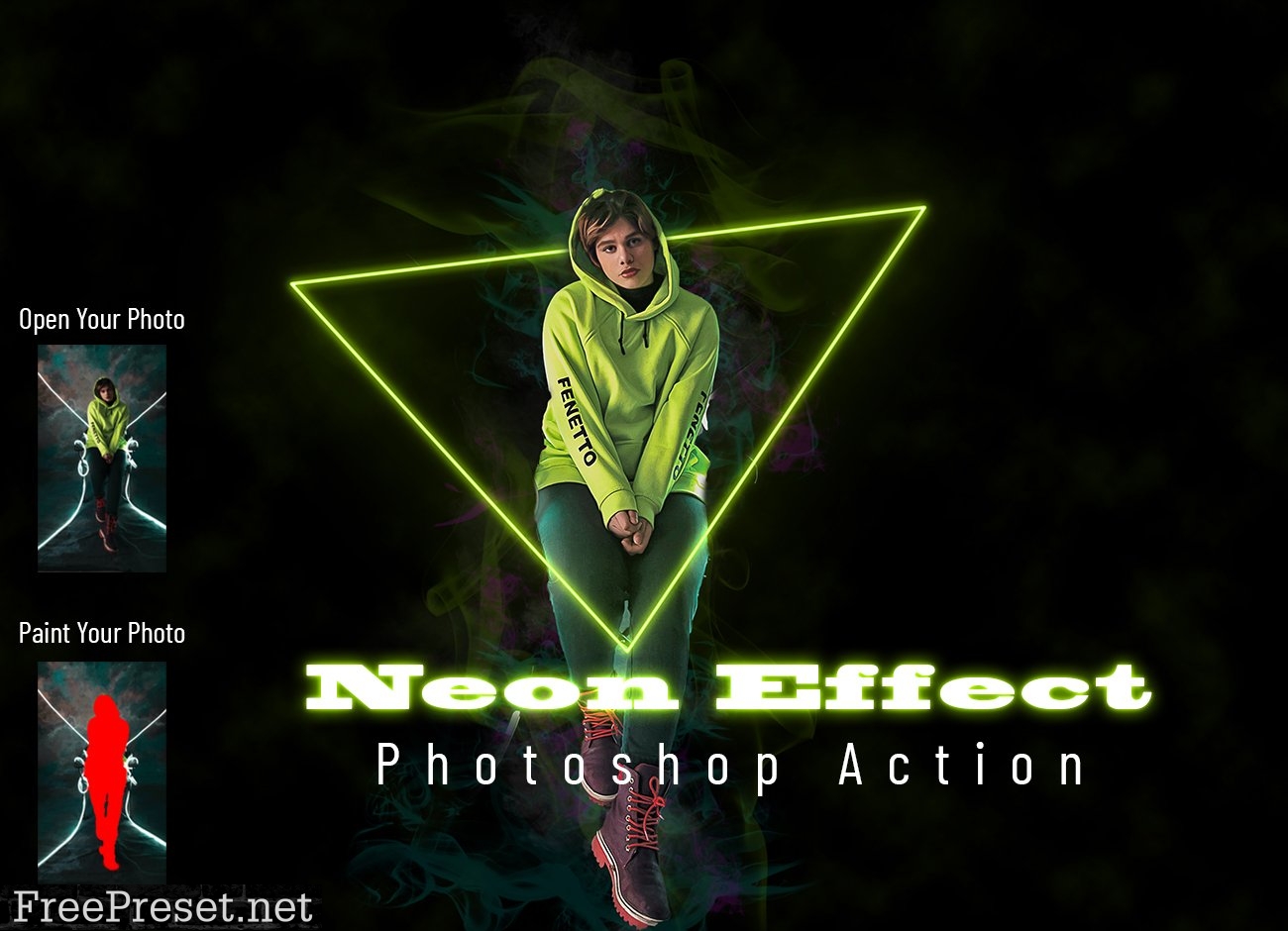 Neon Effect Photoshop Action 6782466