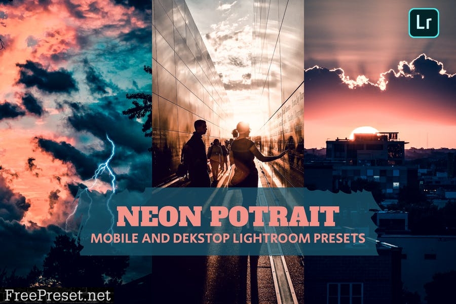 Neon Potrait Lightroom Presets Dekstop and Mobile USLJD2Q