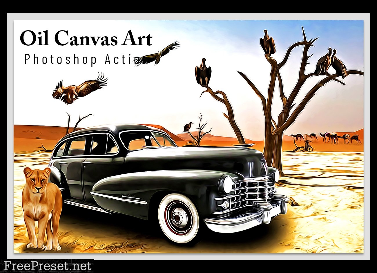 Oil Canvas Art Photoshop Action 6802764