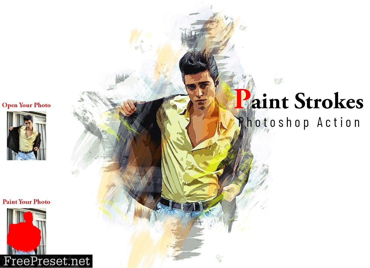 Paint Strokes Photoshop Action 6806219