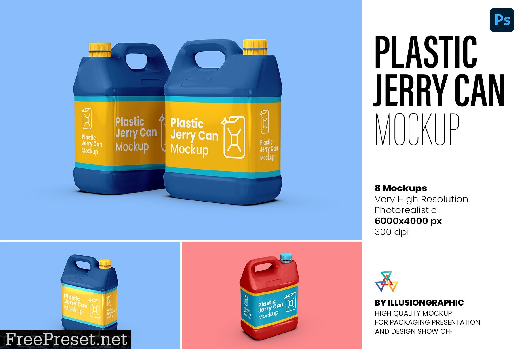 Plastic Jerry Can Mockup - 8 views 7329784