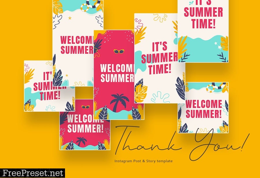 Playful Summer Instagram Promotion Template RRDV75W