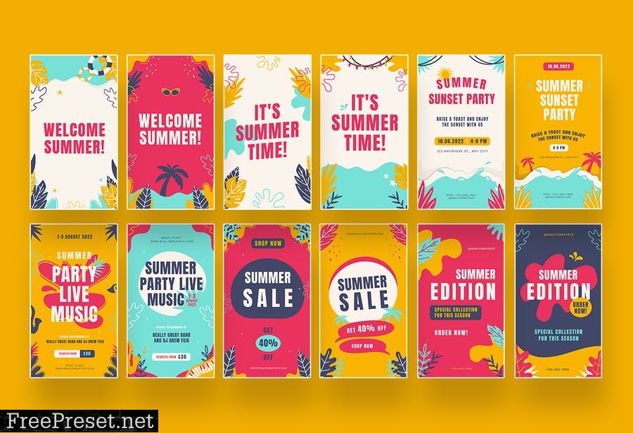 Playful Summer Instagram Promotion Template RRDV75W