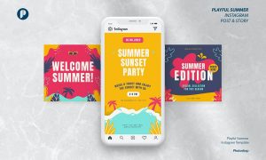 Playful Summer Instagram Promotion Template RRDV75W