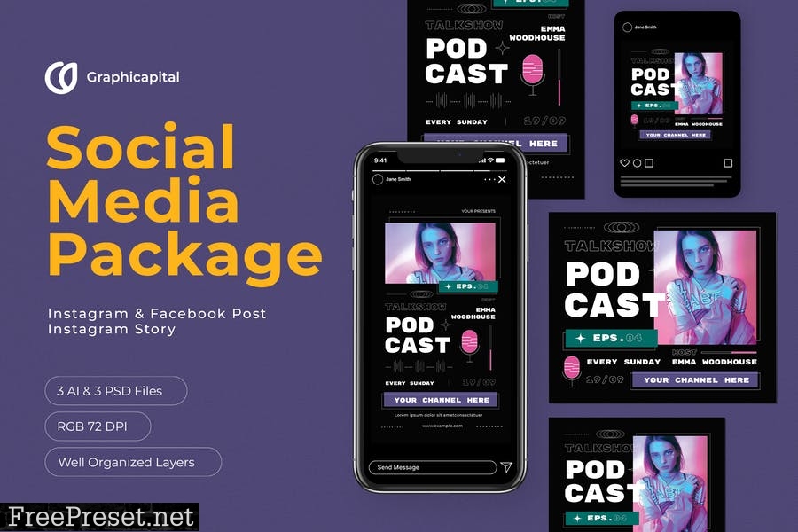 Podcast Social Media Package SYCCWY9