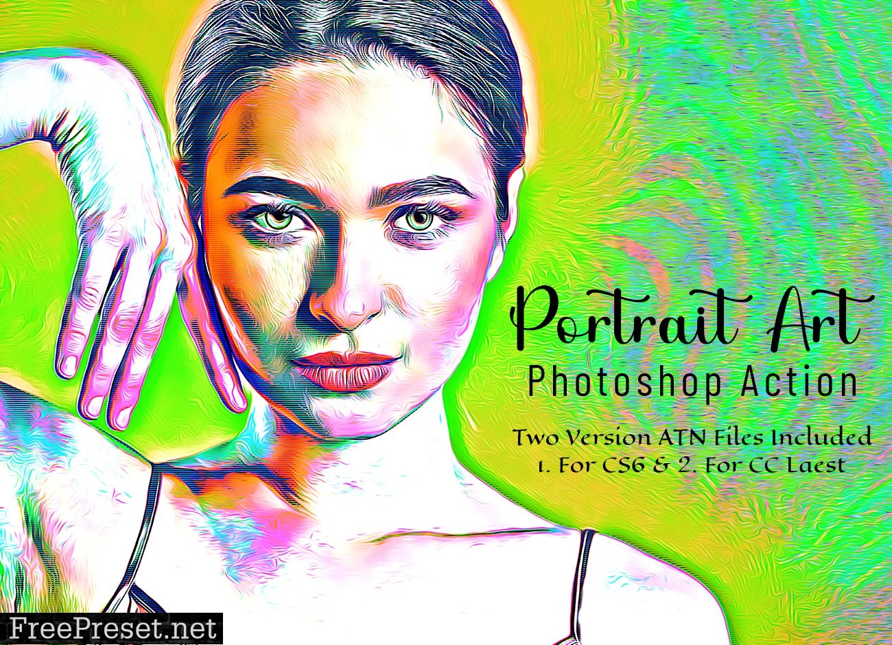 Portrait Art Photoshop Action 6889919