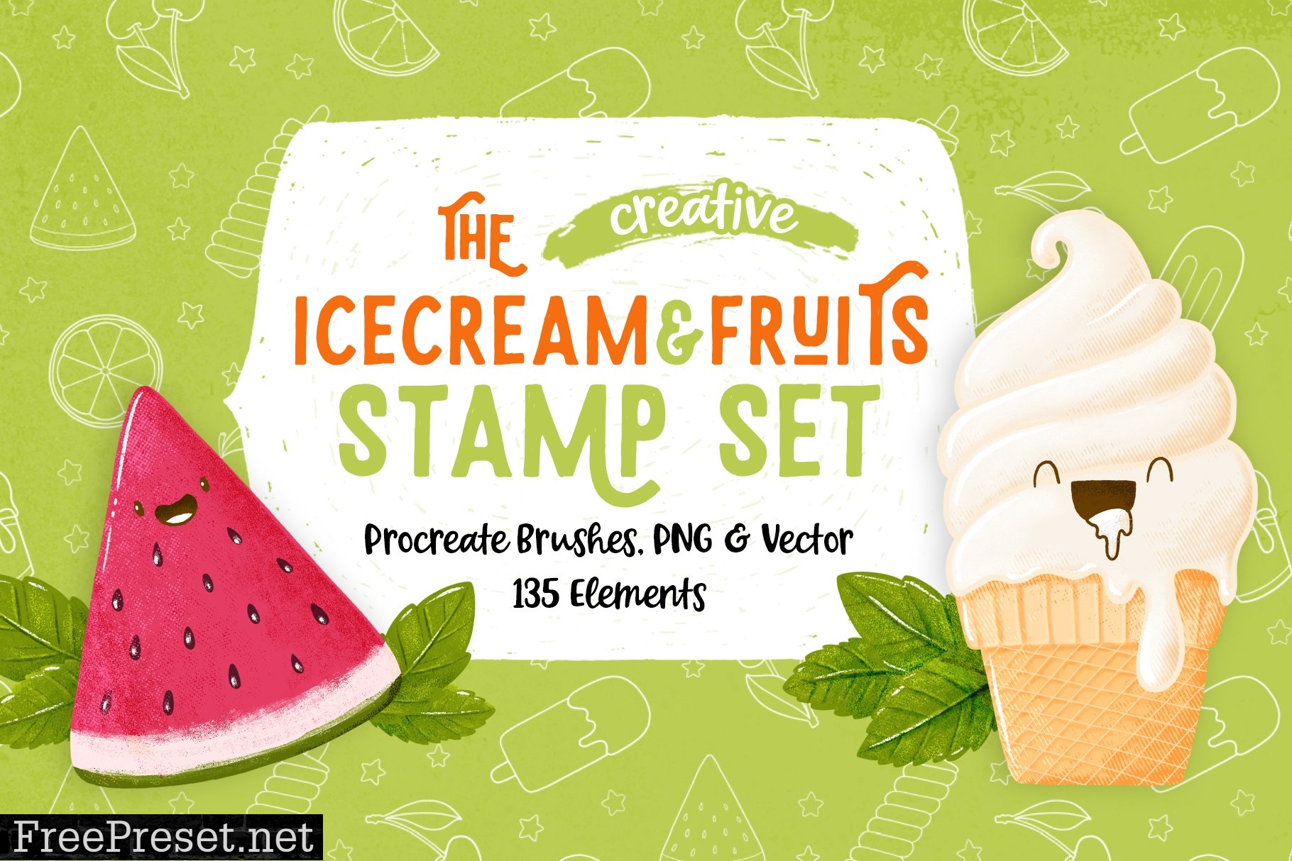 Procreate Icecream & Fruits Stamps 5141932