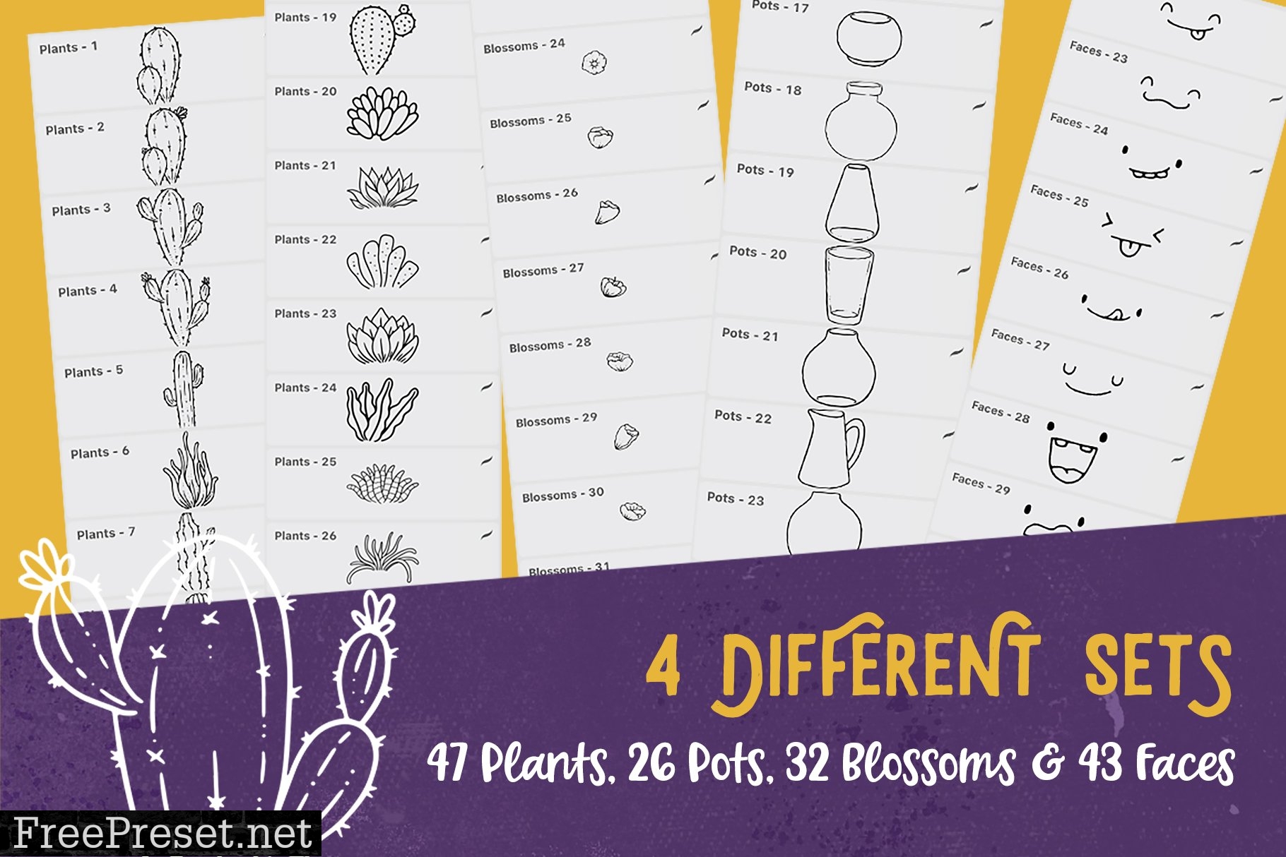 Procreate Plants & Pots Stamp Set 4967504