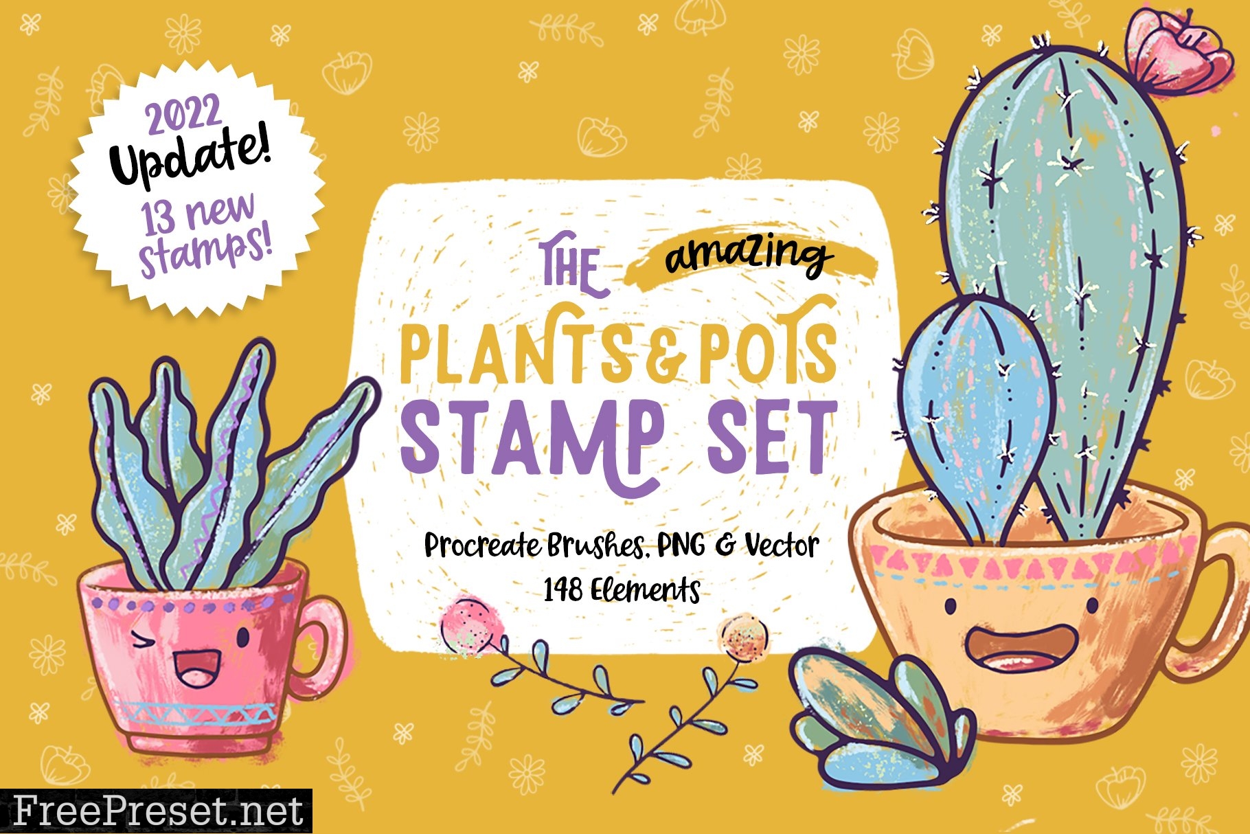 Procreate Plants & Pots Stamp Set 4967504