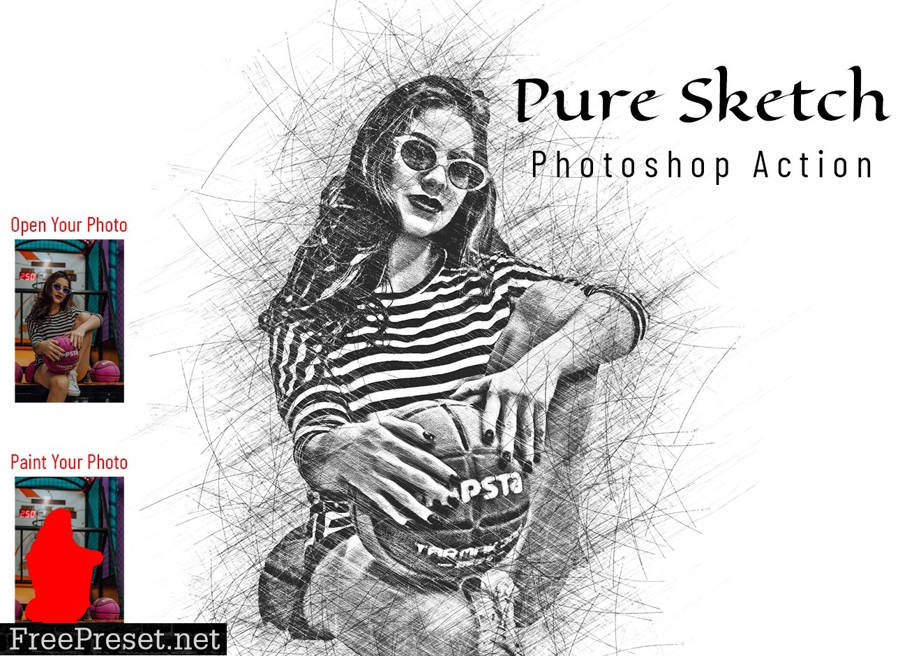 Pure Sketch Photoshop Action 6913633