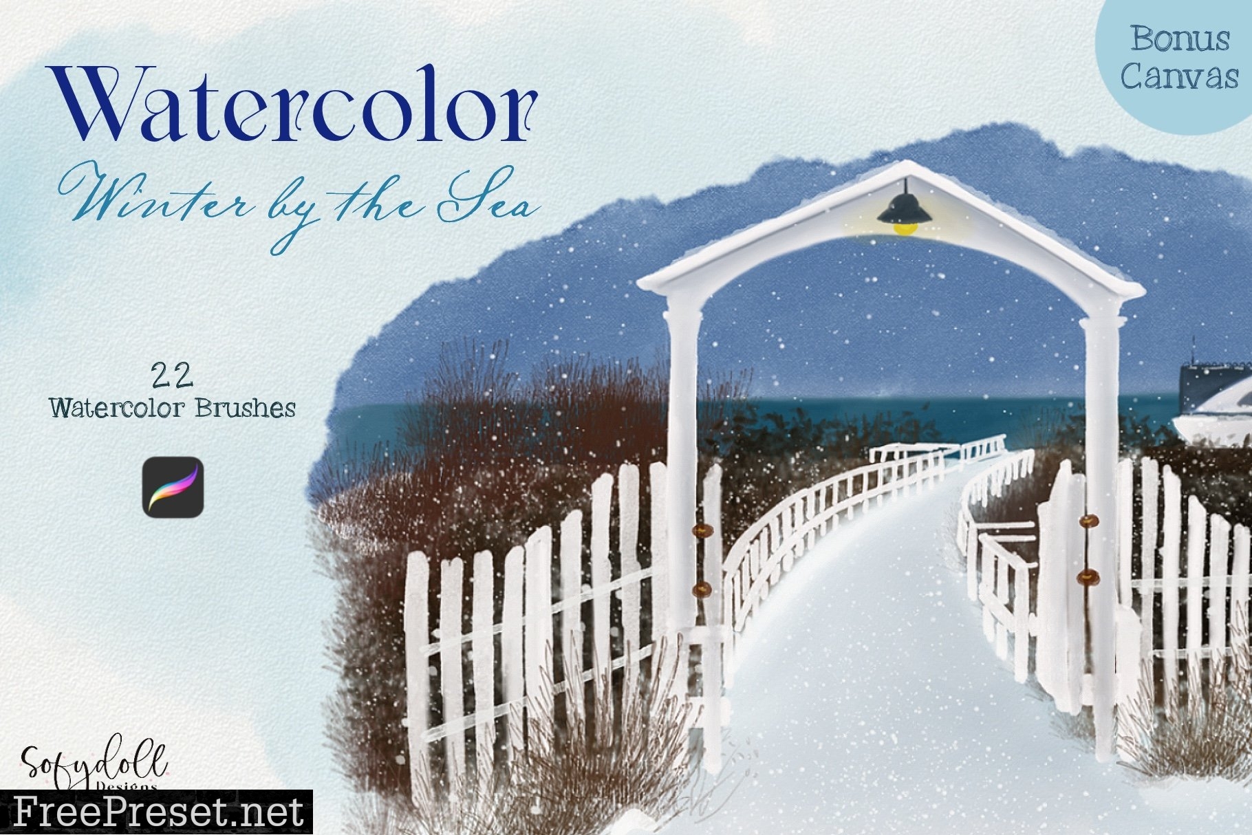 Winter by the Sea - Watercolor 6612217