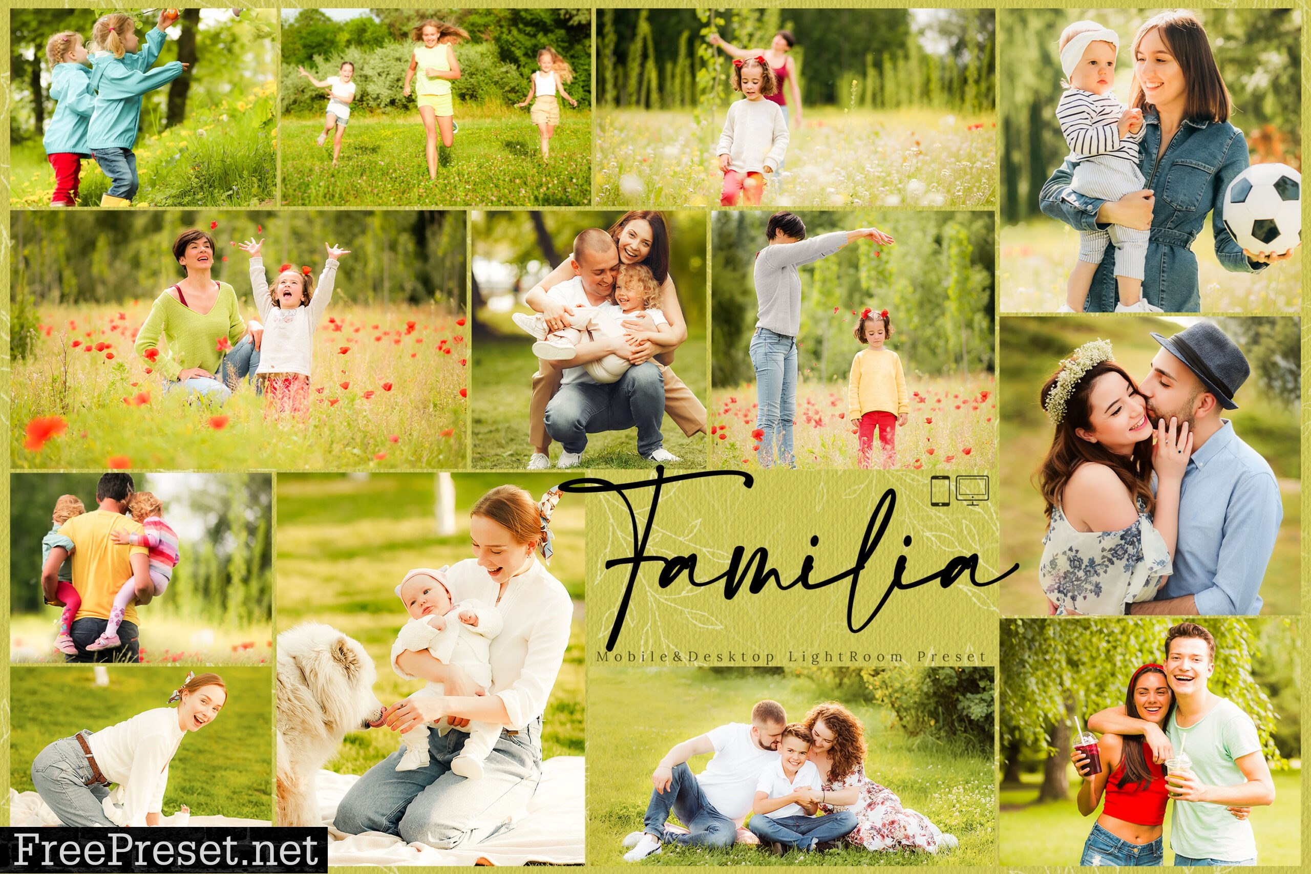 10 Familia Mobile & Desktop Lightroom Presets, Bright LR Preset