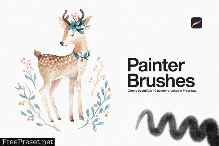 10 Painter Brushes Procreate FL73WXT