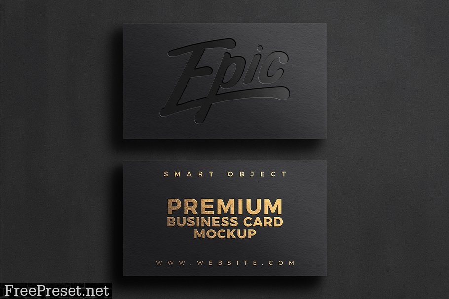 20 Gold Foil Business Card Mockup 7096458