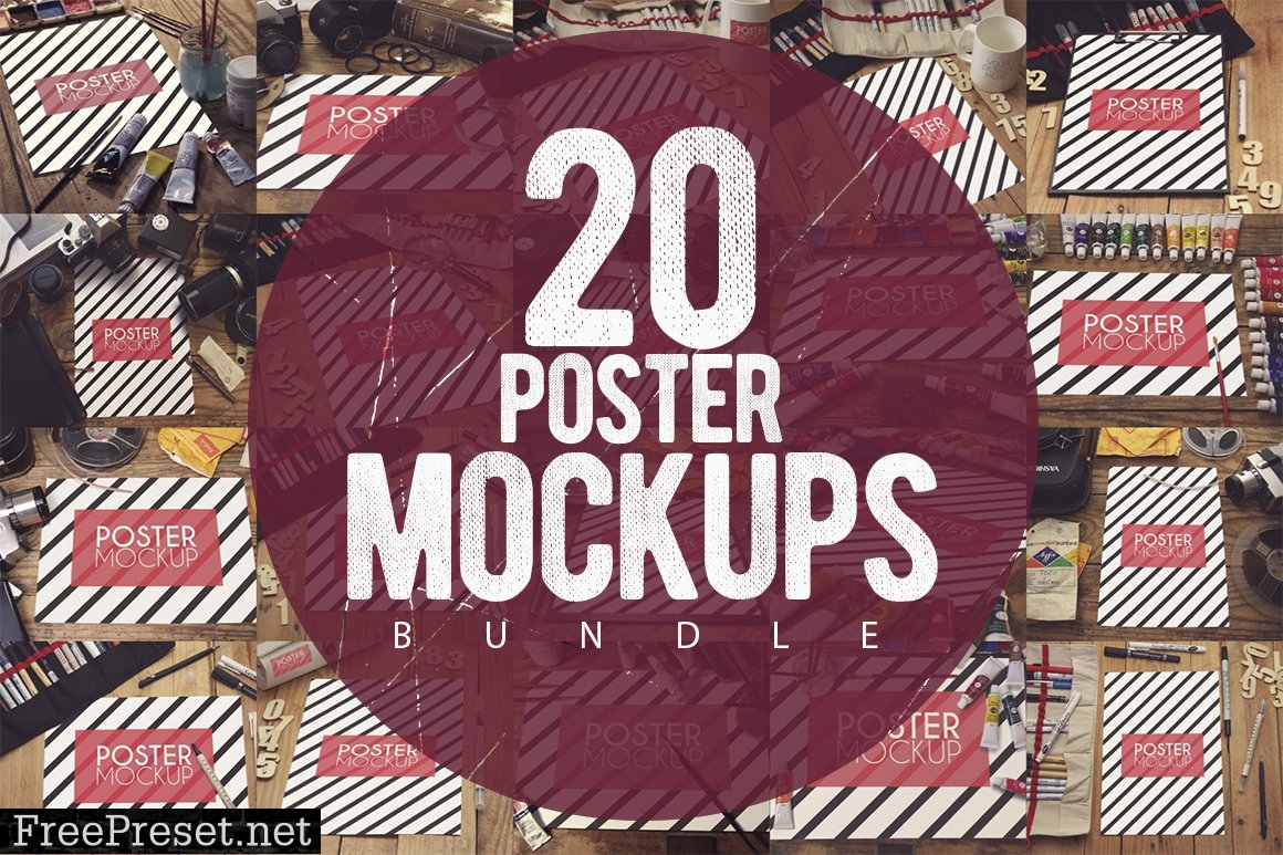 20 Poster Mockups Bundle