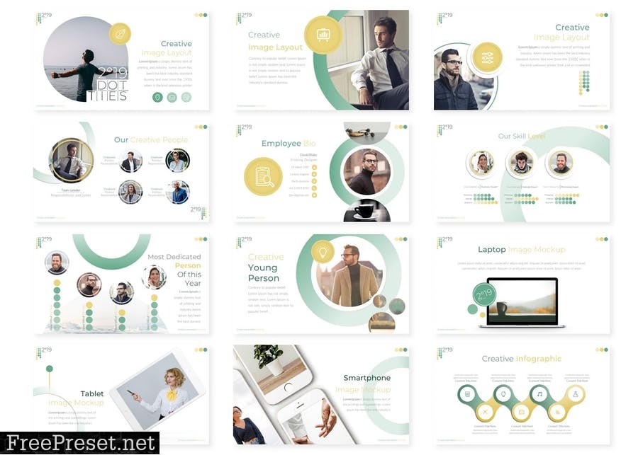 2019 Dotties - Powerpoint Template VPAR5Q